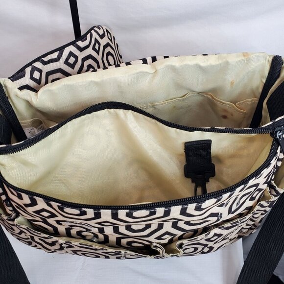 Jonathan Adler Cream Geometric Dash Skip Hop Baby Diaper Messenger bag - Picture 10 of 15